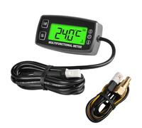 NInE-ROnG Tachimetro LCD retroilluminato Olio motore Termometro acqua Display digitale Batteria sostituibile per Moto ATV Barca Marine Compressore Pulitori (TS001)