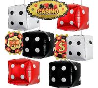Nine San 9 Pezzi Dado Palloncini Cubo Dice Palloncino Casinò Las Vegas Royale Thema Party Decorazioni (55 X 28 cm)