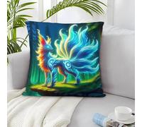 Nine-tailed Fox Coperchio Per Cuscino Stampato in 3D Cuscino Quadrato Decorativo Fantasy Set Di Coperchietti Per Cuscini Standard Da 2 Pezzi Set Di Custodie Per Divano Divano Camera Soggiorno 50x50cm