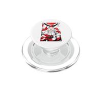 Nine Tailed Fox Kitsune Japanese Sumi-e Ink Art Red Moon PopSockets PopGrip per MagSafe