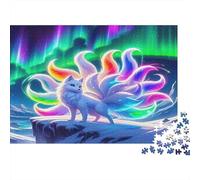 Nine-tailed Fox Puzzle for Adults & Age 14 Up Rainbow Kitsune in Aurora Fun Present & Activity for Home Gift 70x50cm 1000pcs