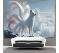 Nine Tailed White FBue on The Mountain Top Tapestry Wall Hanging - Bedspread,Blanket Throw Tapestries for Living Room,Home Decor 70cmx100cm