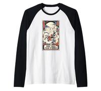 Nine Tails Quattro Corde Musica Folklore Giapponese Nove Code Maglia con Maniche Raglan