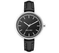 Nine West Black Leather Dress Watch