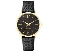 Nine West Black Leather Dress Watch