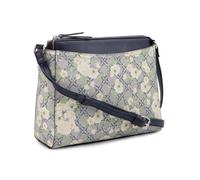 Nine West Bowie Mini Top Zip Crossbody, Deisgner, Nera, Moda, Borsa a Tracolla Donna, Logo Floreale Blu Navy, Small