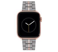 NINE WEST Braccialetto alla moda in gomma per Apple Watch Secure, regolabile, grigio/oro rosa, 42/44/45/Ultra/Ultra 2, bracciale, Grigio/Oro rosa, 42/44/45/Ultra/Ultra 2, Bracciale
