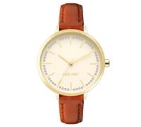 Nine West Brown Leather Dress Watch