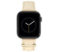 NINE WEST Cinturino alla moda per Apple Watch sicuro, regolabile, ricambio per Apple Watch, adatto alla maggior parte dei polsi, crema/oro, panna/oro.