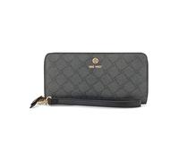 NINE WEST Lockup 9s Zip Around with Wristlet, Designer, alla Moda, Cerniera, Portafoglio Donna, Logo onice, Medium
