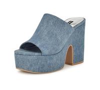 Nine West Olley, Sandali con Zeppa Donna, Denim Blue 420, 38 EU