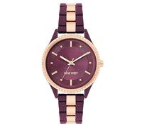 Nine West Orologio Analogico al Quarzo Giapponese Donna con Cinturino in Metallo NW/2932BYRG