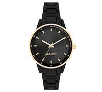 Nine West Orologio Analogico al Quarzo Giapponese Donna con Cinturino in Metallo NW/2934GPBK