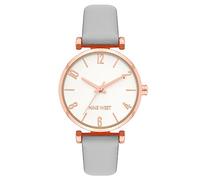 Nine West Orologio Analogico al Quarzo Giapponese Donna con Cinturino in Pelle Sintetica NW/2952RGGY