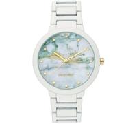 Nine West - Orologio da polso da donna, con cinturino in gomma, Bianco