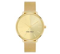 Nine West Orologio al quarzo da Donna alla moda con nove cinturini in oro, Oro