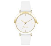 Nine West Orologio da donna Elegante 086702750337 – cinturino bianco/oro