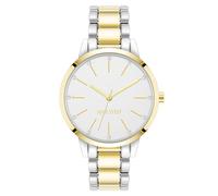 Nine West Orologio da Donna con cinturino in autentico cristallo accentato, Oro/Argento