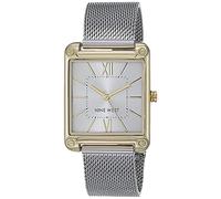 Nine West - Orologio da donna con cinturino in maglia mesh, Argento