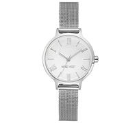Nine West - Orologio da donna con cinturino in maglia mesh, Argento
