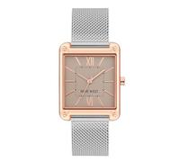 Nine West - Orologio da donna con cinturino in maglia mesh, Argento/Oro Rosa