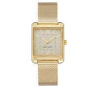 Nine West - Orologio da donna con cinturino in maglia mesh, Oro