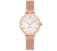 Nine West - Orologio da donna con cinturino in maglia mesh, Oro Rosa