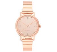Nine West Orologio da donna in cristallo accentato, Oro rosa, Bracciale