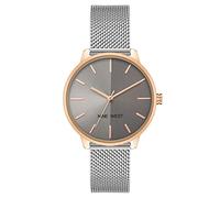 Nine West Gray Stainless Steel Bracelet Watch