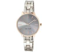 Nine West Gray Metal Dress Watch