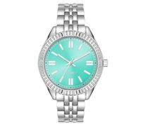 Nine West Orologio da polso da donna, Argento/Turchese, Vestito