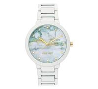 Nine West - Orologio da polso da donna, con cinturino in gomma, Bianco