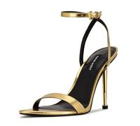 NINE WEST Sandalo con tacco Reina da donna, Oro metallizzato 710, 35.5 EU