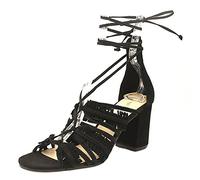 Nine West Women's Genie Suede Dress Sandal, Black, 9 M US