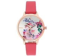 Nine West Women's NW/2290FLPK Rose Gold-Tone and Pink Strap Watch