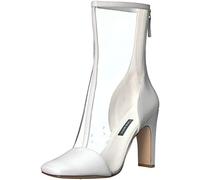 Nine West Women's QUITEND Synthetic Mid Calf Boot, Clear/Beige, 6 M US