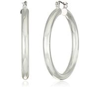 Nine West Women's Silver Round Tube Hoop Earrings, Size: 0