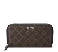 Nine West Zuri SLG Portafoglio Donna Zip Around, Logo marrone/nero, Medium