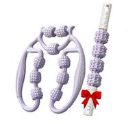 Nine Wheel Circular Leg Clamp,2025 New Manual Massage Relax Roller with 9 Wheels,Portable Multifunctional Ring Rollerfor Women and Men, for Indoor Sports Yoga (White-Purple)