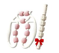 Nine Wheel Circular Leg Clamp,2025 New Manual Massage Relax Roller with 9 Wheels,Portable Multifunctional Ring Rollerfor Women and Men, for Indoor Sports Yoga (White-pink)