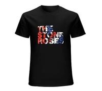 NINEAIR The_Stone_Roses_Waterfall_Short_Sleeve_Tee T Shirt for Men Short-Sleeved T-Shirts Black XL