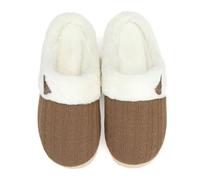 NineCiFun Pantofole da donna accoglienti in memory foam pelose morbide pantofole calde camera da letto pantofole antiscivolo suola rigida per le donne uso interno ed esterno(EU42/43,marrone1)
