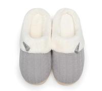 NineCiFun Pantofole da donna accoglienti in memory foam pelose morbide pantofole calde camera da letto pantofole antiscivolo suola rigida per le donne uso interno ed esterno(EU38/39,grigio)