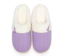 NineCiFun Pantofole da donna accoglienti in memory foam pelose morbide pantofole calde camera da letto pantofole antiscivolo suola rigida per le donne uso interno ed esterno(EU40/41,viola)