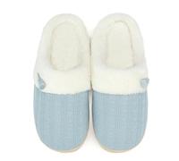 NineCiFun Pantofole da donna accoglienti in memory foam pelose morbide pantofole calde camera da letto pantofole antiscivolo suola rigida per le donne uso interno ed esterno(EU42/43,blue)
