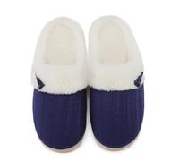 NineCiFun Pantofole da Donna Comfort Memory Foam - Morbide e Pelose Scarpe da Letto Calde Antiscivolo (EU40/41, Navy)