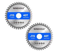 Ninehole 2 pezzi Lame per Seghe Circolari per Legno 115 x 22,23mm x 40 Denti,Tagli Puliti Adatto per tagliare legno, compensato, cartongesso, MDF, plastica e tutti gli altri materiali non metallici