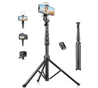 Nineigh 190cm Treppiede Smartphone, Alluminio Leggero Cavalletto Smartphone con telecomando e Supporto Telefono Cellulare, Estensibile Selfie Stick Treppiede per iPhone, Ideal per Video Vlog Youtube
