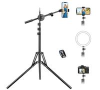 Nineigh 216cm Treppiede Smartphone, Portatile Cavalletto per Smartphone con Rotazione a 360° Braccio Estensibile e Telecomando, Piegatura Inversa Tripode Cellulare per Selfie Viaggio/Pittura/Video