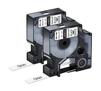 NineLeaf 2 Confezioni Sostituzione per Dymo D1 45013 S0720530 A45013 12mm x 7m 0,47 pollici Nastro di Etichette Bianco su Nero per LabelManager 160 150 200 LabelPoint 100 150 200 350 Etichettatric